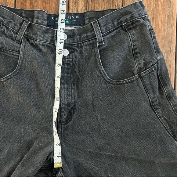Vintage 80s Guess Jeans Faded Black High Rise Green Patch Relaxed Street 16 33 - Picture 11 of 14